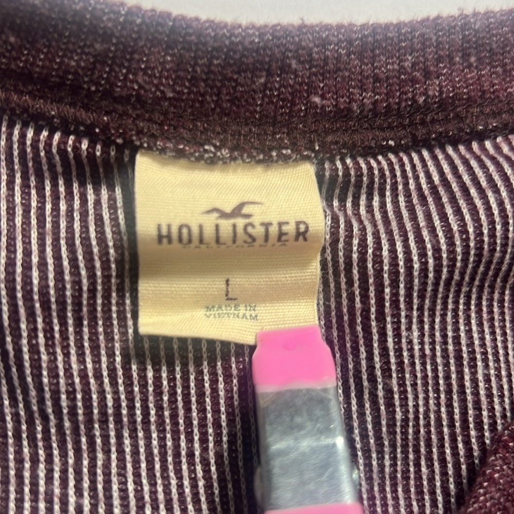 Men’s size large hollister longsleve burgundy top - Picture 4 of 6